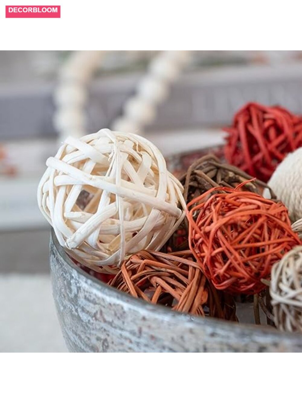 Set of 9 Rustic Decorative Balls & Orbs for Bowl Filler Home Accent - Picture 5 of 6